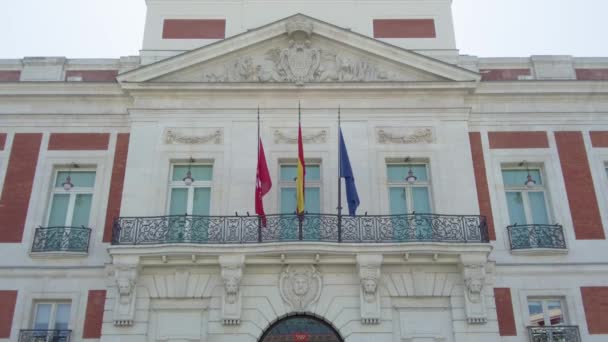 City Hall Community Madrid Puerta Del Sol — Stock Video