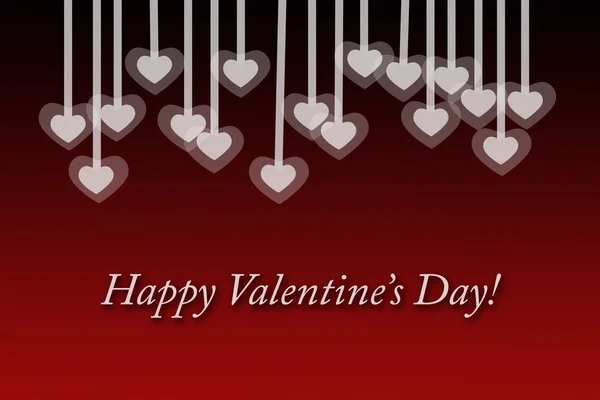Fröhliche Valentinstag Schriftzug Hintergrund. weißes Herz auf rotem Hintergrund. — Stockfoto
