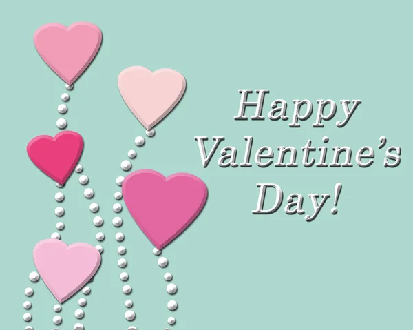 Fundo feliz dia dos namorados com corações cor-de-rosa. Ilustração romântica . — Fotografia de Stock
