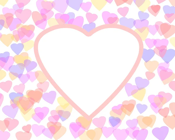 Happy Valentine's day achtergrond met kleur hart. Romantische illustratie. Hart vorm frame. — Stockfoto