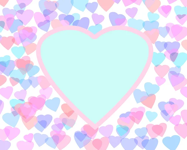 Boldog Valentin-napot háttér szín szívét. Romantikus illusztráció. Szív alakú képkeret. — Stock Fotó