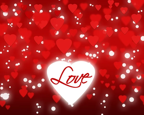 Fröhlicher Valentinstag Hintergrund mit roten Herzen. Romantische Hochzeitsillustration. — Stockfoto
