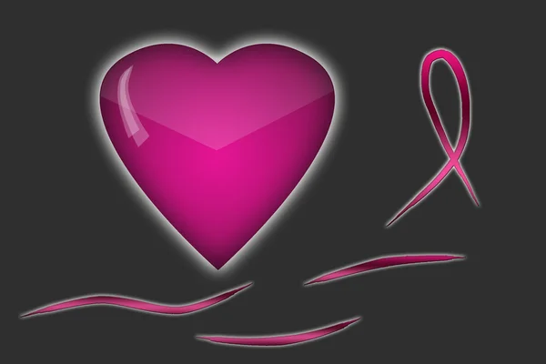 Meme Kanseri Bilinçlendirme ay sembolleri arka plan. Dünya kanser günü