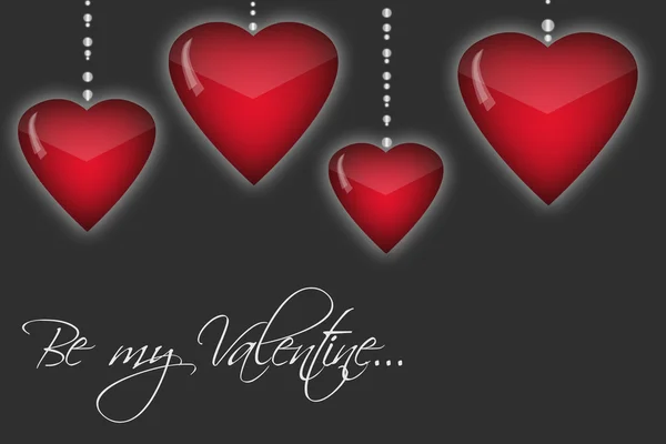 Fröhlicher Valentinstag Hintergrund mit roten Herzen. Hochzeit romantische Illustration. — Stockfoto