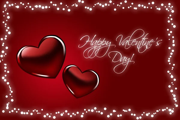 Fundo com corações vermelhos para o Dia dos Namorados. Moldura de amor com coração . — Fotografia de Stock