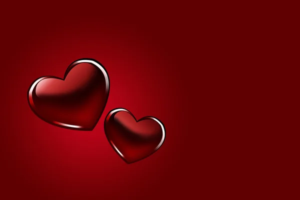 Background with red hearts to Valentine's Day. Love frame with heart. — Stock Photo, Image