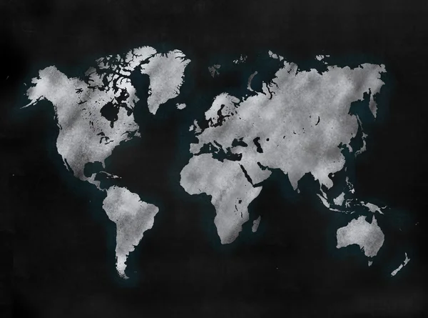 Pizarra o pizarra con mapa del mundo — Foto de Stock