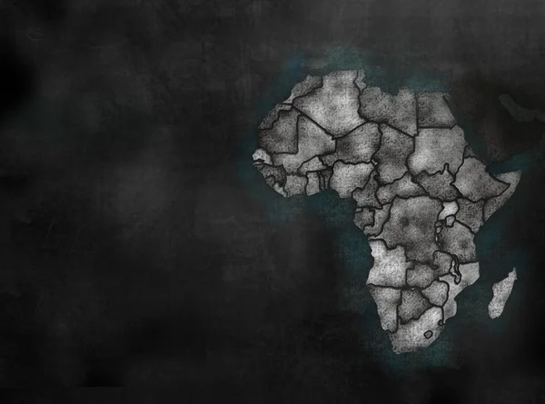 Αφρικανική ήπειρο Αφρική χάρτη στο πολύχρωμο πίνακα κιμωλίας στυλ με C — Φωτογραφία Αρχείου