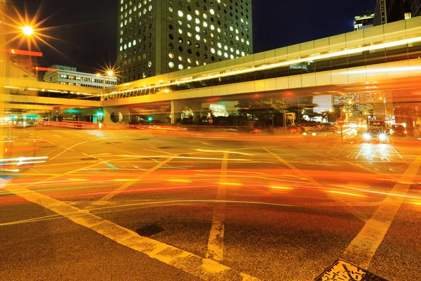 Traffico notturno Hong Kong — Foto Stock