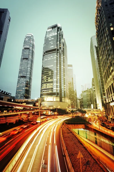 Traffico notturno Hong Kong — Foto Stock