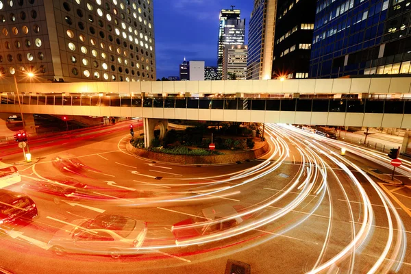 Traffico notturno Hong Kong — Foto Stock