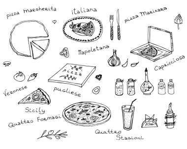 Pizza vektör set