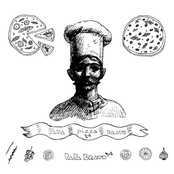 Pizza papa — Image vectorielle