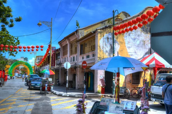 Das armenische kunstcafé - eine reise in die vergangenheit des alten penang Stockbild