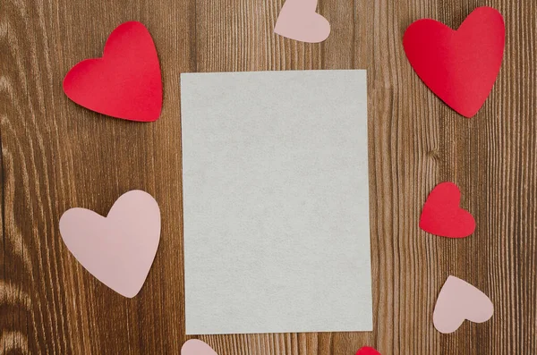 Blank Card Framed Decoration Valentine Day — Stock Photo, Image
