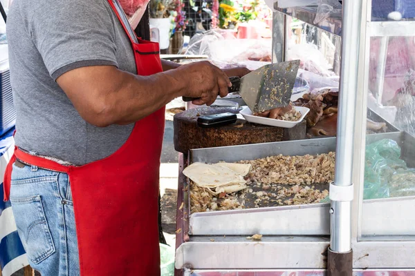 Puesto Comida Callejera México Comida Típica Mexicana —  Fotos de Stock