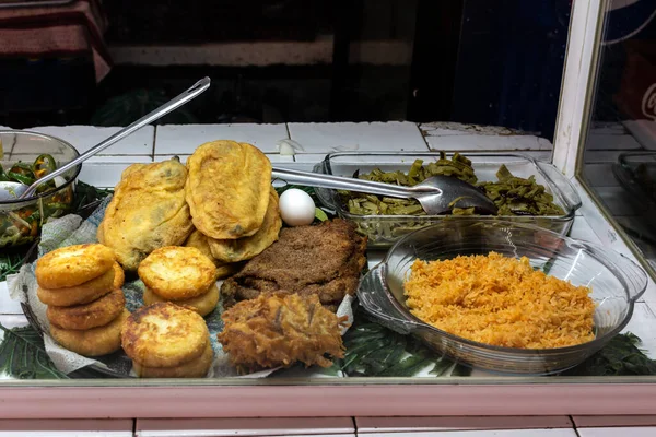 Puesto Comida Callejera México Comida Típica Mexicana — Foto de Stock