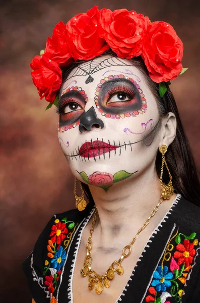 Portret Van Catrina Typisch Mexicaans Karakter Representatief Voor Dag Van — Stockfoto