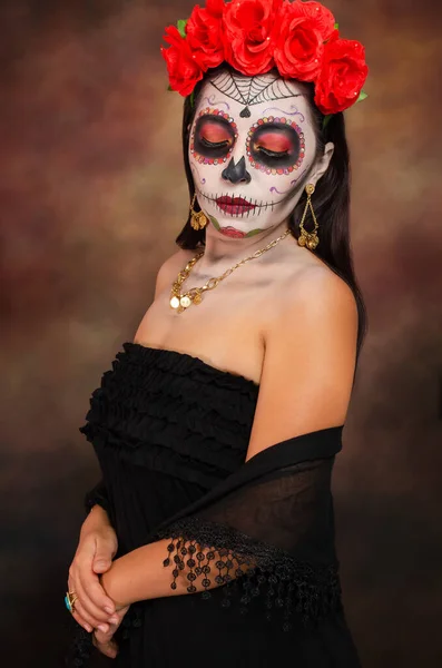 Προσωπογραφία Της Κατρίνα Χαρακτηριστικού Μεξικανικού Χαρακτήρα Αντιπροσωπευτικού Της Ημέρας Των — Φωτογραφία Αρχείου