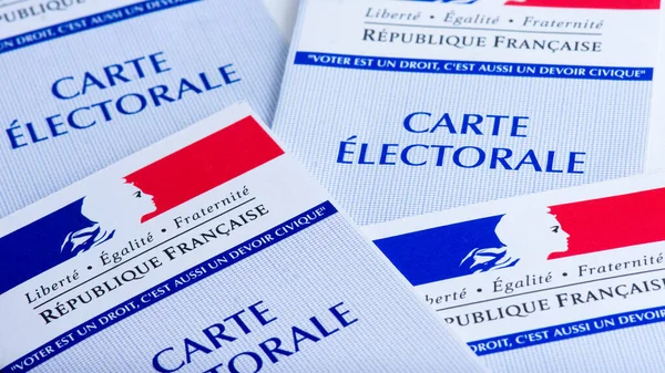 Francja Kwietnia 2021 Francuskie Karty Wyborcze Każdy Francuski Wyborca Otrzymuje — Zdjęcie stockowe