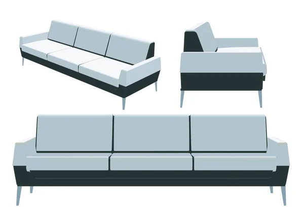 Vektor Illustration Von Polstermöbeln Betten Vier Verschiedenen Farben Beige Braun — Stockvektor