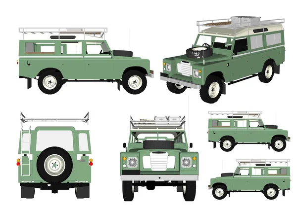 detaylı özel araba çizgi film vektör çizimi