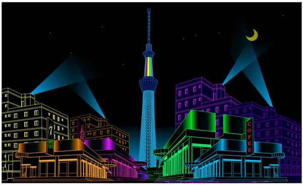 Japonya 'nın simgesi ve manzarası. Mimari ya da bina. Japon kız Kimono ulusal giyiniyor. Sonbaharda dönüm noktası. Turizm için posterler ve kartpostallar. Japonca 'ya hoş geldiniz. Vektör.