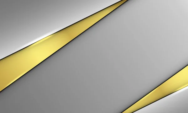Calque Gris Abstrait Triangle Doré Superposé Avec Ombre Sur Fond — Image vectorielle