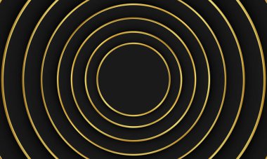 Altın çizgili soyut arkaplan siyah çember şekli. Duvar kağıdın için zarif bir tasarım..