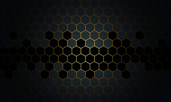 Abstract Black Gold Honeycomb Dark Background New Style Your Business — Stock Vector