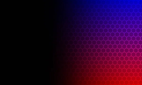 Abstrato Azul Vermelho Preto Gradiente Hexagonal Tecnologia Fundo Design Para — Vetor de Stock