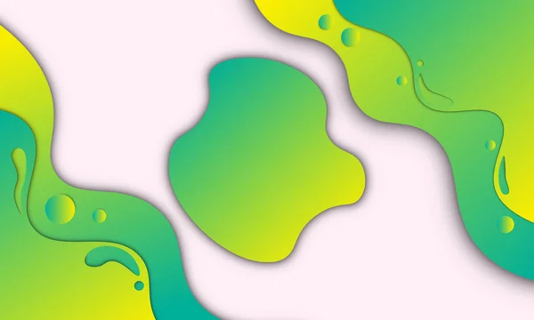 Αφηρημένο Πράσινο Και Κίτρινο Επίπεδο Ρευστό Φόντο Σχήμα Νέος Σχεδιασμός — Διανυσματικό Αρχείο
