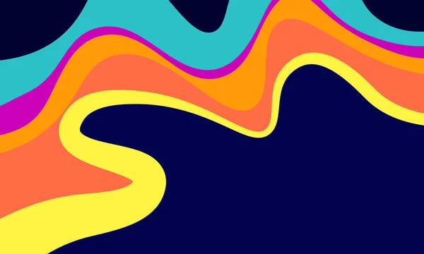 抽象的なカラフルな波状のスタイルの背景 旗のデザイン — ストックベクタ