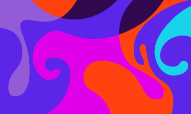 Soyut mavi, mor, pembe ve turuncu sıvı arka plan. Sosyal medyanız için en iyi akıllı tasarım.