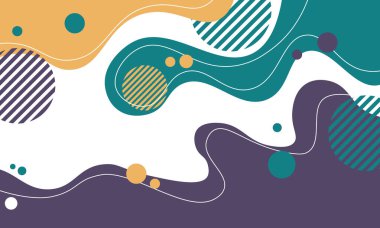 Beyaz zemin üzerinde soyut yeşil, sarı ve mor sıvı. İş ilanınız için tasarım.