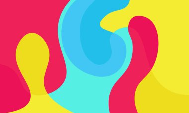 Kırmızı, sarı ve mavi sıvı arka plan. İşiniz için yeni tasarım.