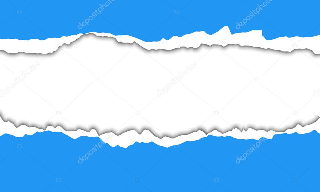 Blue torn paper background. Best design for your business.