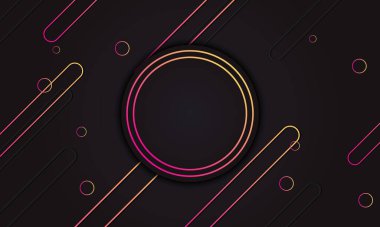 Sarı ve kırmızı eğimli yuvarlak çizgiler, ortadaki daire yazı için. Pankart için arkaplan.