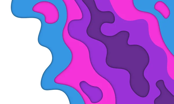 Bleu Rose Violet Dans Style Papier Avec Fond Ombre Modèle — Image vectorielle