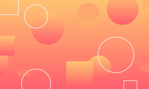 円と長方形の形状の背景を持つオレンジ色のグラデーション 壁紙のためのエレガントなデザイン — ストックベクタ