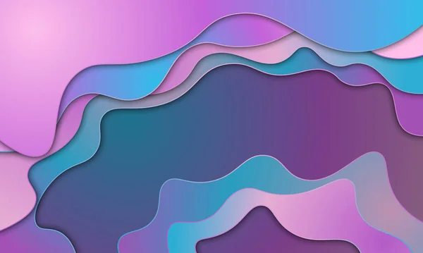 Gradient Abstrait Bleu Violet Rose Dans Style Coupe Papier Modèle — Image vectorielle