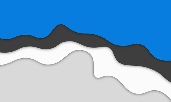 Абстрактный Элегантный Синий Черно Белый Бумажный Вырез Фоне Шаблон Буклетов — стоковый вектор