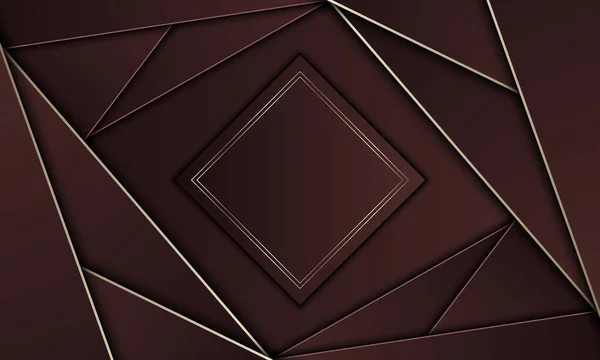 Triangoli Marroni Con Linee Dorate Rettangolo Nuovissimo Design Tuo Banner — Vettoriale Stock