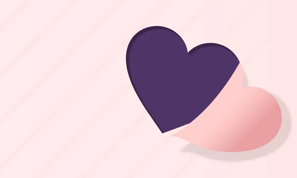 Fondo Púrpura Con Papel Amor Rasgado Patrón Para Valentine — Vector de stock