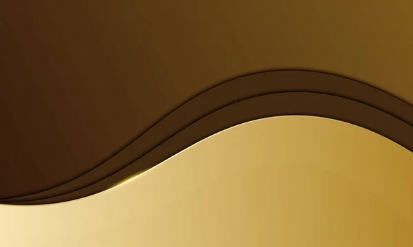 Złote Brązowe Tło Fali Elegancki Design Dla Bannera Ilustracja Wektora — Wektor stockowy