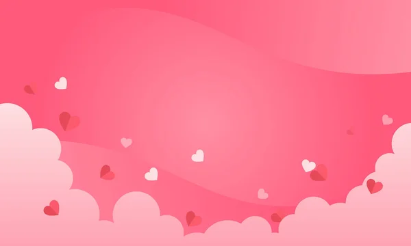 Valentine Hintergrunddesign Mit Wolke Und Herz Bestes Smartes Design Für — Stockvektor