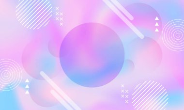 Memphis elementinin arka planına sahip soyut renkli. Vektör çizimi. İşiniz için en iyi akıllı tasarım.