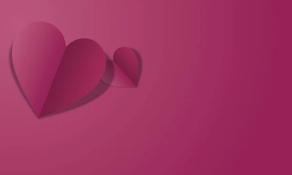 Feliz Día San Valentín Púrpura Con Fondo Corazón Papel Ilustración — Vector de stock