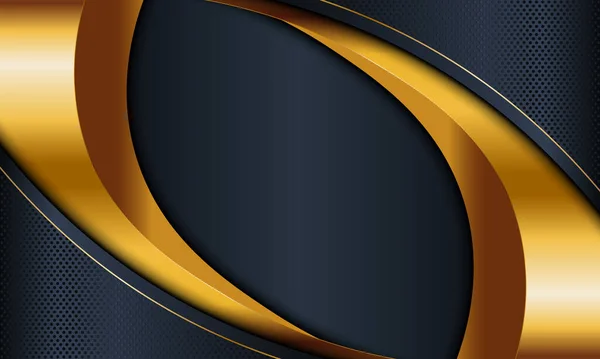 Чорний Флот Золота Крива Фоном Золотих Ліній Векторні Ілюстрації Новий — стоковий вектор