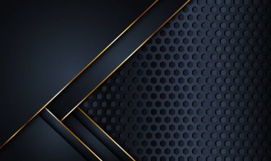 Koyu deniz donanması, altın çizgilerle örtüşüyor. Vektör çizimi. İşiniz için en iyi akıllı tasarım.